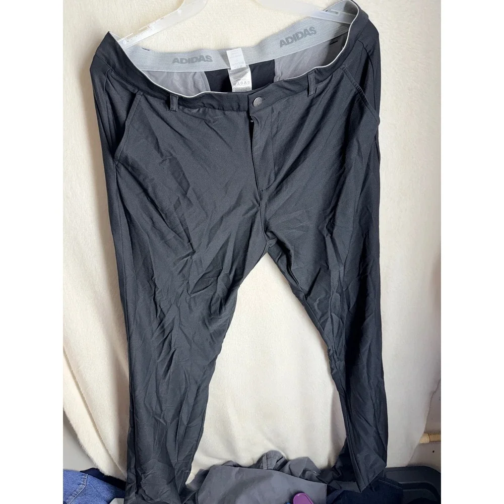 Adidas Mens Golf Pants Black Performance Trousers Size 32 RN 88387 CA 40312 NWT
